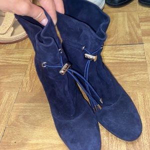 Gianvitto Rossi navy blue booties